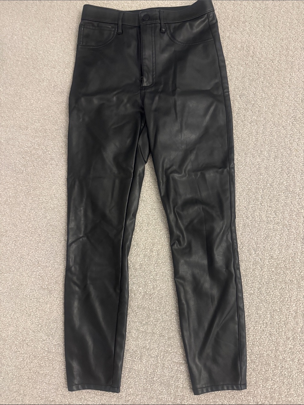 Abercrombie & Fitch Black Faux Leather Skinny Jeans